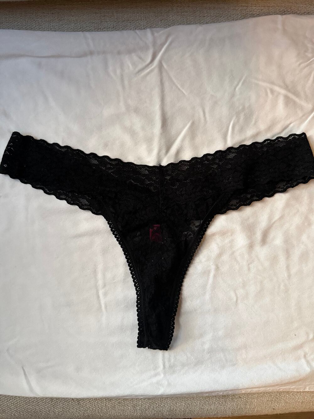 NWOT Betsey Johnson Black Lace Thong Panty – Size L